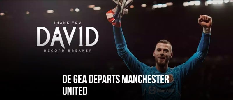 Trang chủ Man United đưa ra dòng thông báo De Gea rời đội chủ sân Old Trafford