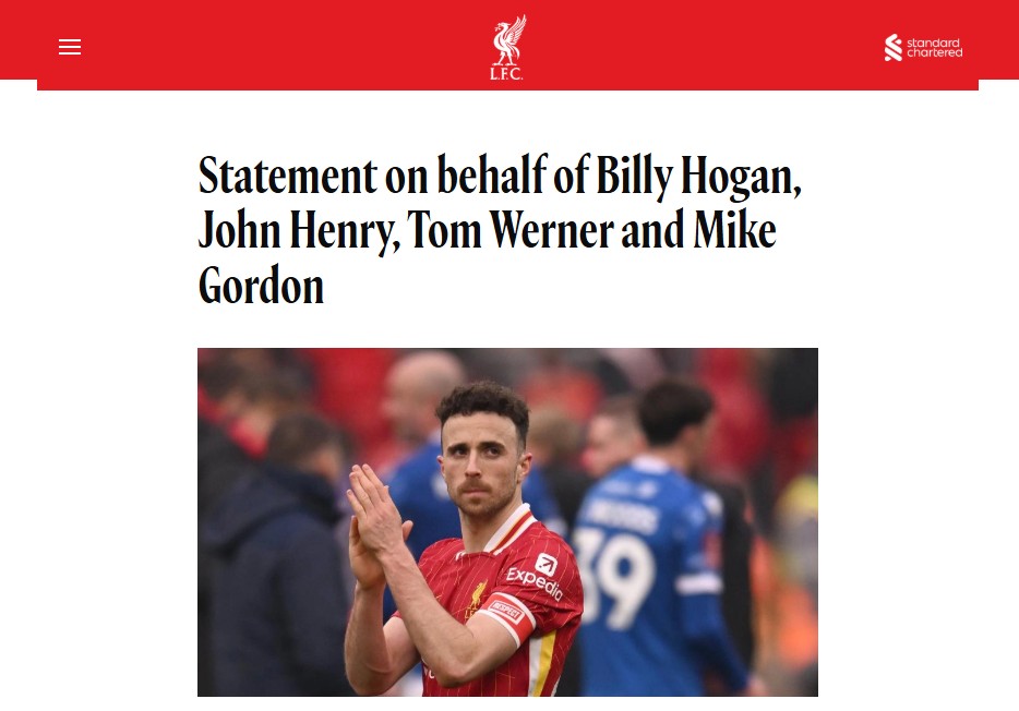 Liverpool tiễn biệt Diogo Jota bằng thông điệp đầy xúc động 3 Lãnh đạo Liverpool tiễn biệt Diogo Jota