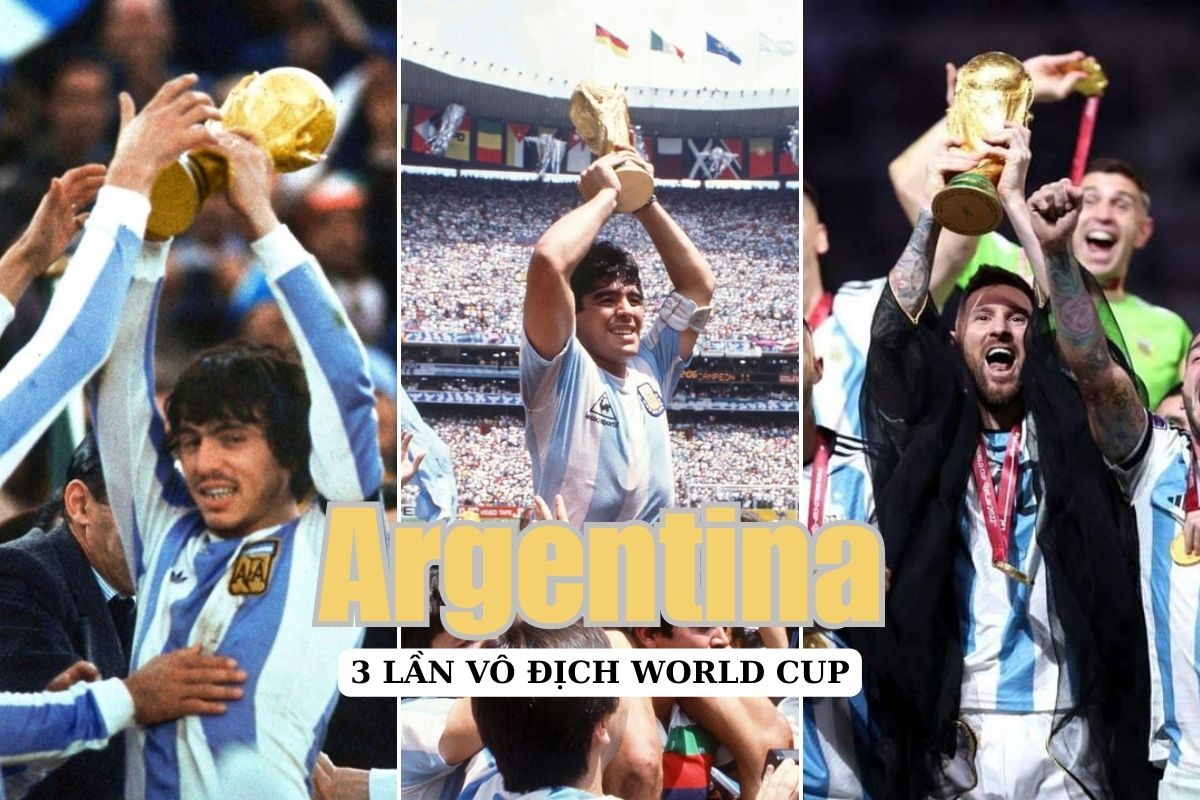 Đội tuyển Argentina đã 3 lần giành được chiếc cúp vàng danh giá